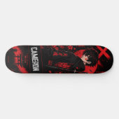 Personalized Anime Black Red Samurai  スケートボード (横)