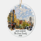 Personalized Ann Arbor Ornament, Custom Michigan セラミックオーナメント (左)