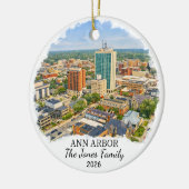 Personalized Ann Arbor Ornament, Custom Michigan セラミックオーナメント (左)