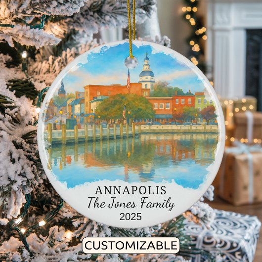 Personalized Annapolis Ornament, Maryland セラミックオーナメント
