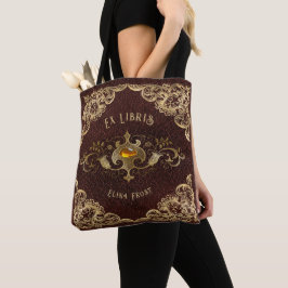 Personalized Antique Ex Libris Bookplate Polyester トートバッグ