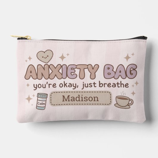 Personalized Anxiety Bag Panic Pouch Makeup Bag アクセサリーポーチ (正面)