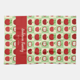 Personalized Apple Farmhouse Fall Family Decor キッチンタオル
