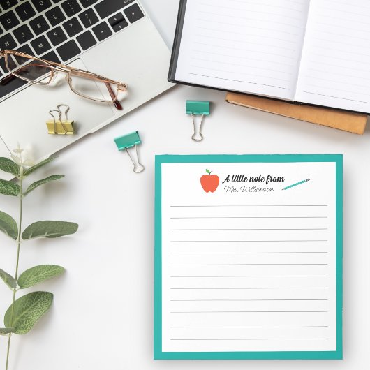 Personalized Apple Pencil Teacher Appreciation ノートパッド