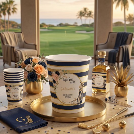 Personalized Après Golf Bachelorette Weekend Gold  紙コップ