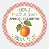 Personalized Apricot Preserves Canning Label Sheet ラウンドシール (正面)