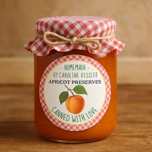 Personalized Apricot Preserves Canning Label Sheet ラウンドシール