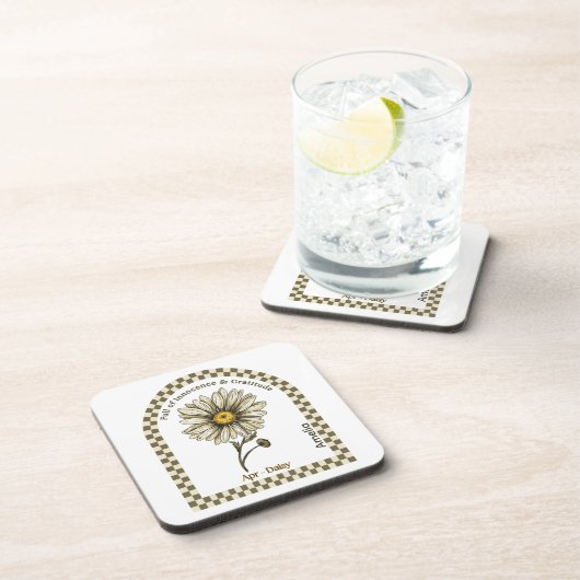 Personalized April Birth Month Flower Coaster コースター (右側)