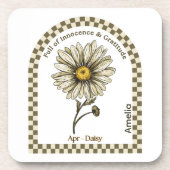Personalized April Birth Month Flower Coaster コースター (正面)