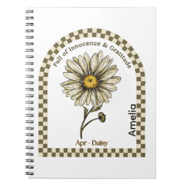 Personalized April Birth Month Flower Notebook ノートブック