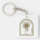 Personalized April Birth Month Flower Tote Bag キーホルダー (正面)