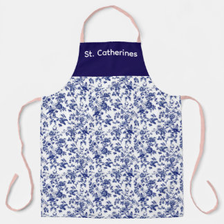 Personalized Apron blue toile design エプロン