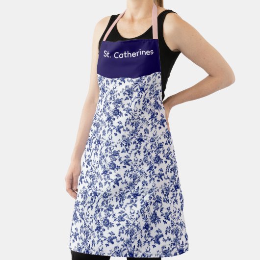 Personalized Apron blue toile design エプロン (インサイチュ)