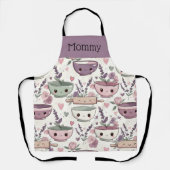Personalized Apron Smiling Floral Baking Crew エプロン (正面)