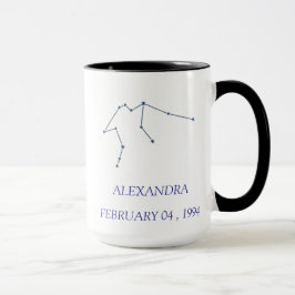 Personalized Aquarius Constellation Mug - Custom S マグカップ