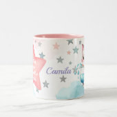 Personalized Aquarius Zodiac Sign Mug for Girl ツートーンマグカップ (中央)