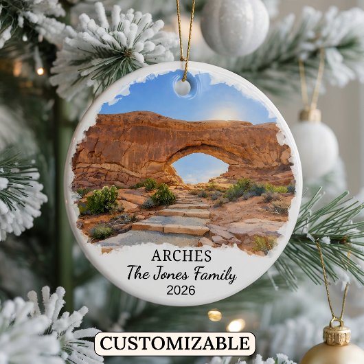 Personalized Arches National Park Ornament, Utah セラミックオーナメント