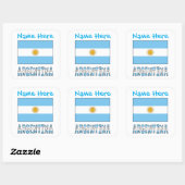 Personalized Argentina Flag Square Label スクエアシール (シート)