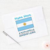 Personalized Argentina Flag Square Label スクエアシール (封筒)