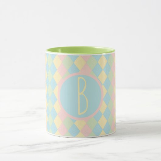 Personalized Argyle spring pastel colored pattern マグカップ (中央)