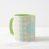 Personalized Argyle spring pastel colored pattern マグカップ (正面左)