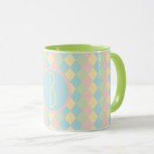 Personalized Argyle spring pastel colored pattern マグカップ (正面右)