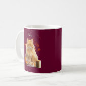 Personalized Aries Cat Mug with Name コーヒーマグカップ (正面左)