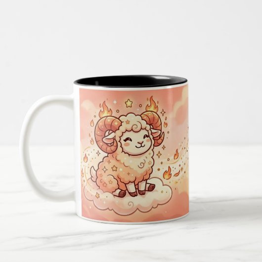Personalized Aries Zodiac Mug ツートーンマグカップ (左)