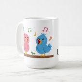 Personalized Armenian Good Morning Mug With Birds コーヒーマグカップ (正面左)