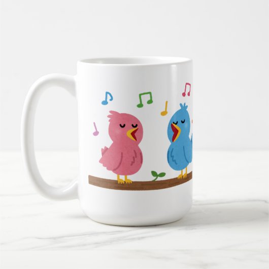 Personalized Armenian Good Morning Mug With Birds コーヒーマグカップ (左)