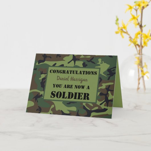 Personalized Army Passing Out カード (黄色い花)