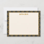 Personalized Art Deco Embroidered-Style Note Card ノートカード (正面)