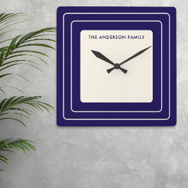 Personalized Art Deco Family Name スクエア壁時計