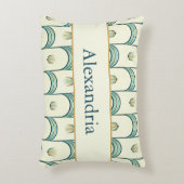 Personalized Art Deco Teal & Gold Geometric アクセントクッション (正面(垂直))