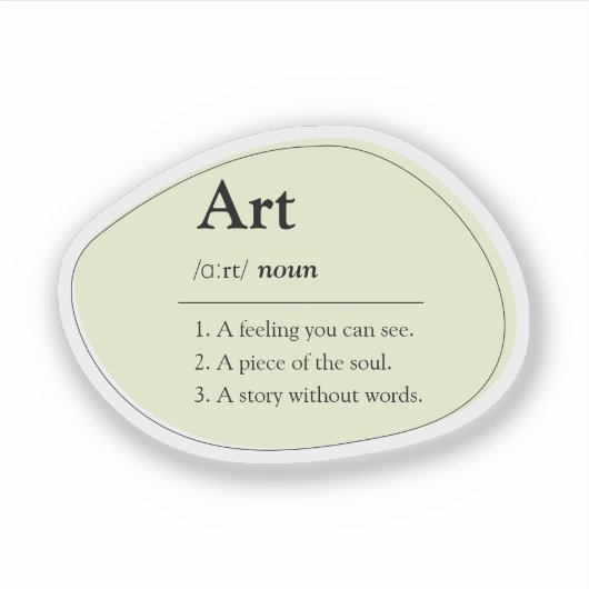 Personalized Art Dictionary Definition Sticker シール (正面)