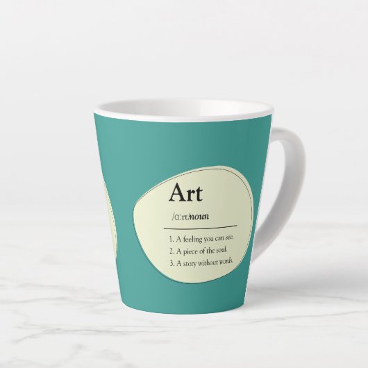Personalized Art Dictionary Style Coffee Mug カフェラテマグ (右アングル)