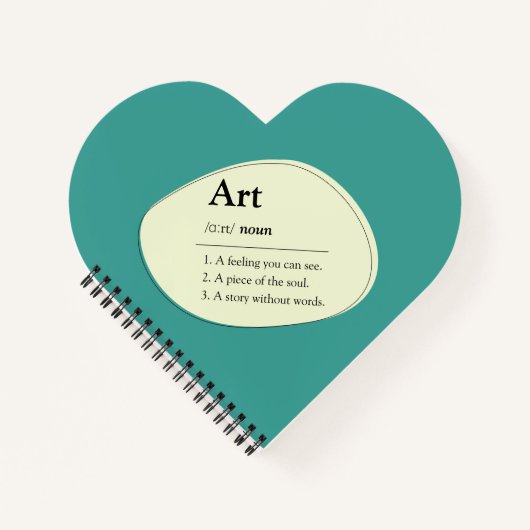 Personalized Art Dictionary Style Heart Sketchbook ノートブック (正面)