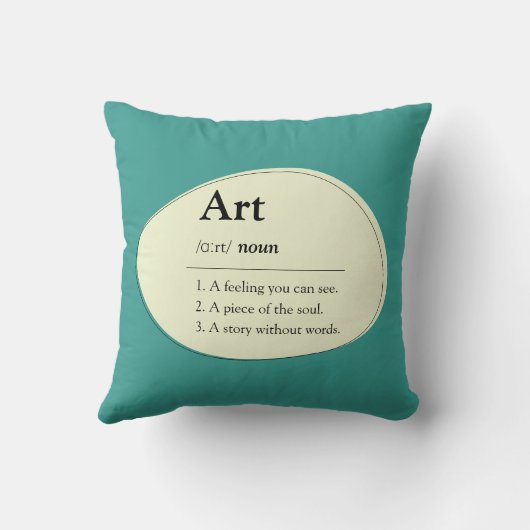 Personalized Art Dictionary Style Throw Pillow クッション (裏面)