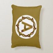 Personalized Artisan Monogram A | Wood Frame アクセントクッション (裏面(縦))