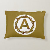 Personalized Artisan Monogram A | Wood Frame アクセントクッション (裏面)