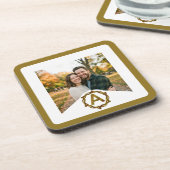 Personalized Artisan Monogram A | Wood Frame コースター (左側)