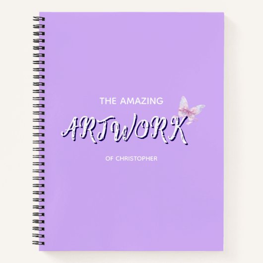 Personalized  Artist Sketchbook with bow Notebook ノートブック (正面)