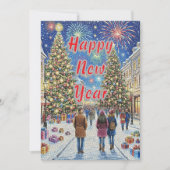 Personalized Artistic Mosaic New Year Holiday Card シーズンカード (正面)