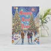 Personalized Artistic Mosaic New Year Holiday Card シーズンカード (スタンド正面)