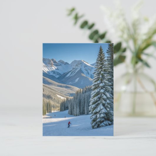 Personalized Aspen Ski Resort Mountain View ポストカード (スタンド正面)