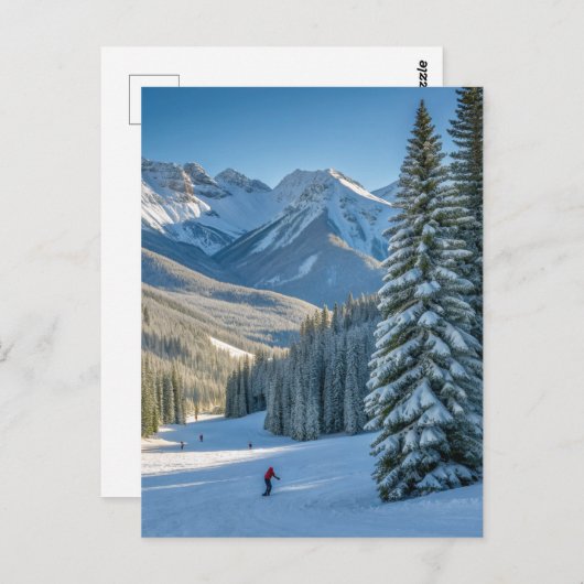 Personalized Aspen Ski Resort Mountain View ポストカード (正面/裏面)