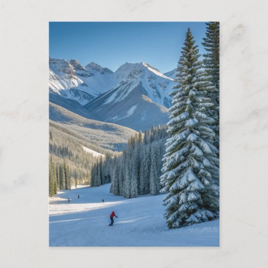 Personalized Aspen Ski Resort Mountain View ポストカード (正面)