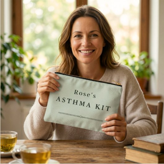 Personalized Asthma Essentials Large Pouch アクセサリーポーチ