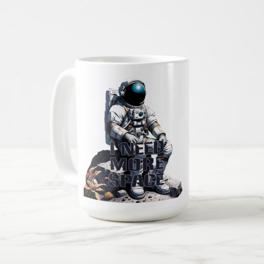 Personalized Astronaut Gift – I Need More Space コーヒーマグカップ (正面左)