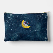 Personalized Astronaut on Moon with Rocket アクセサリーポーチ (裏面)